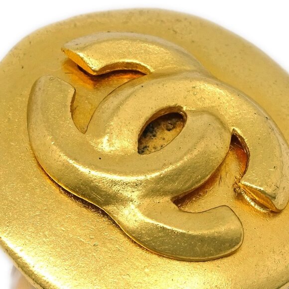 Chanel Gold Button Earrings Clip-On - Picture 3 of 4